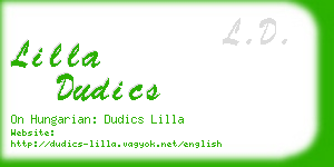 lilla dudics business card